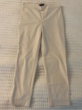 Banana Republic - Classic Women's Straight-Leg Dress Pants - Cream Pinstripe